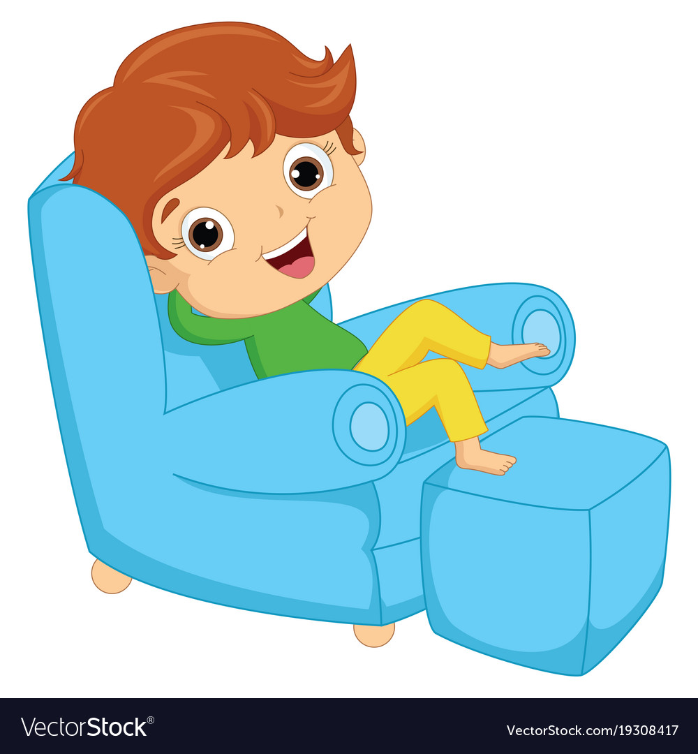 Of a kid sitting on armchair Royalty Free Vector Image