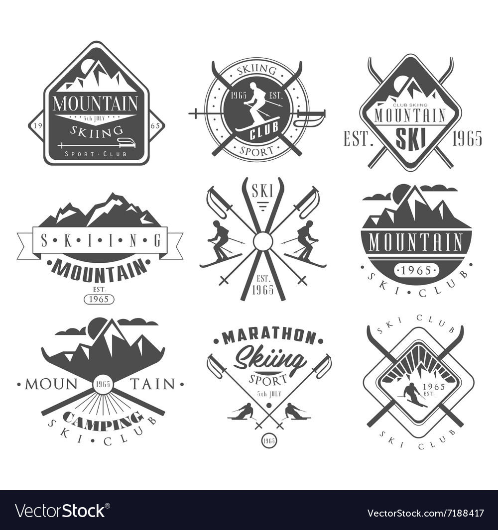 Retro Skiing & Mountain Icons