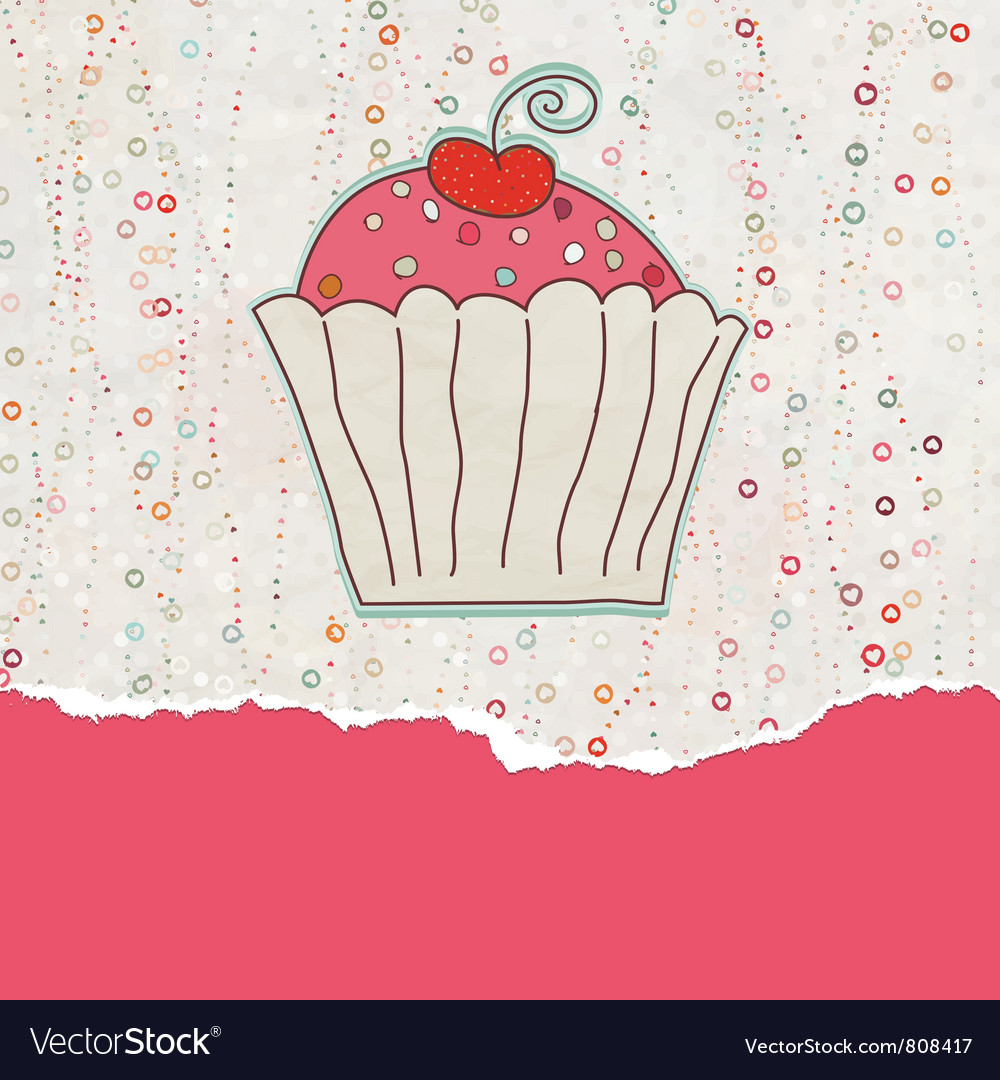 Retro valentines cupcake card