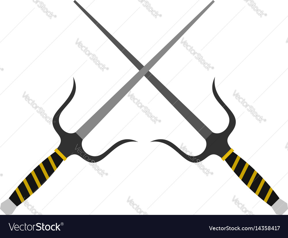 Sai weapon icon isolated Royalty Free Vector Image