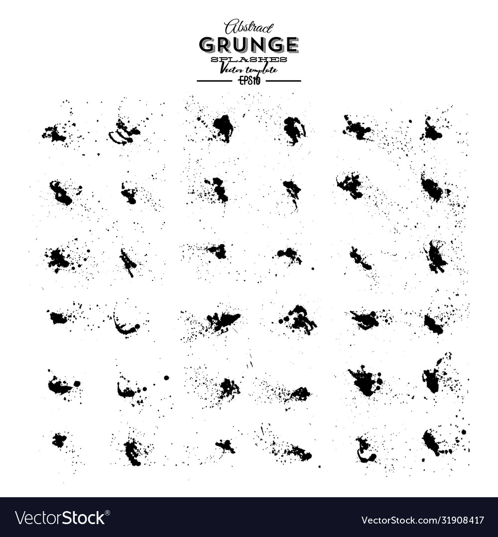 Set ink splashes blots splatter collection vector image Set ink splashes blots splatter collection