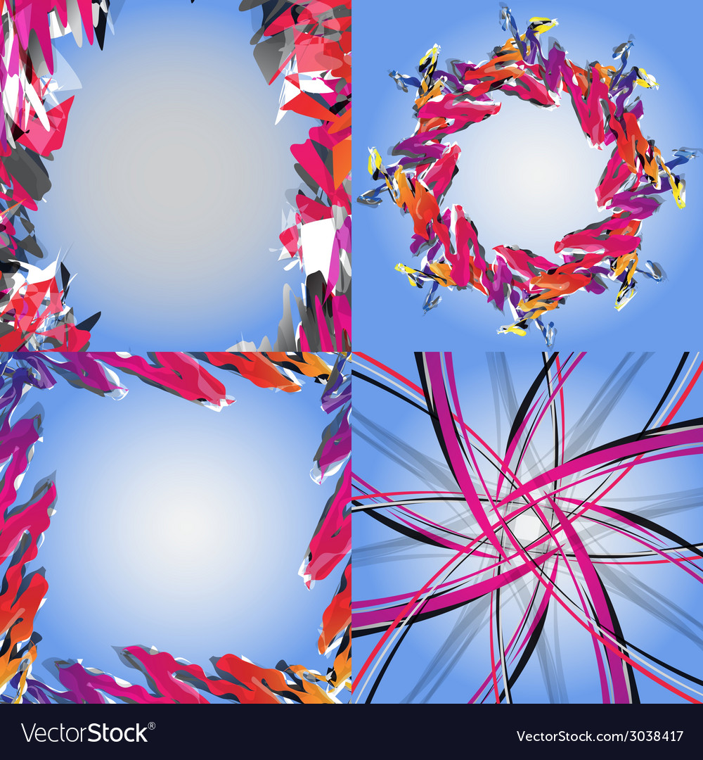 Set of abstract modern wave colorful background