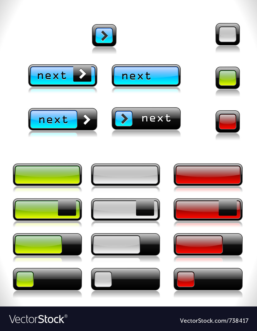 Set of color web buttons