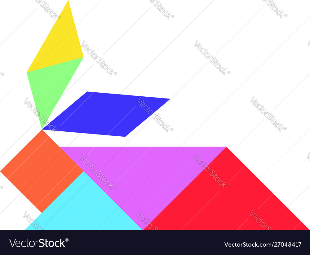 Tangram Rabbit Shape and Solution