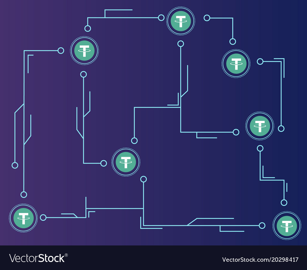Tether cryptocurrency networking background style