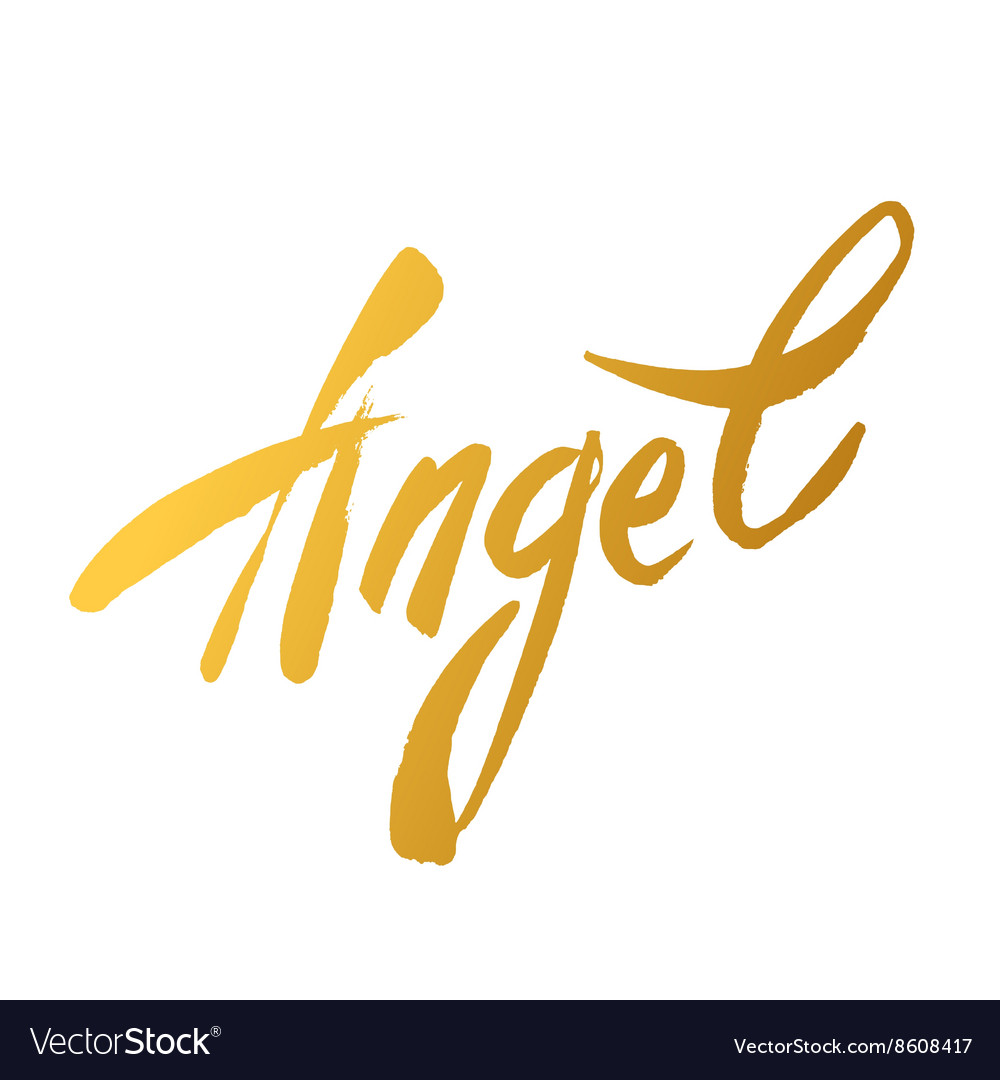 Text angel lettering Royalty Free Vector Image