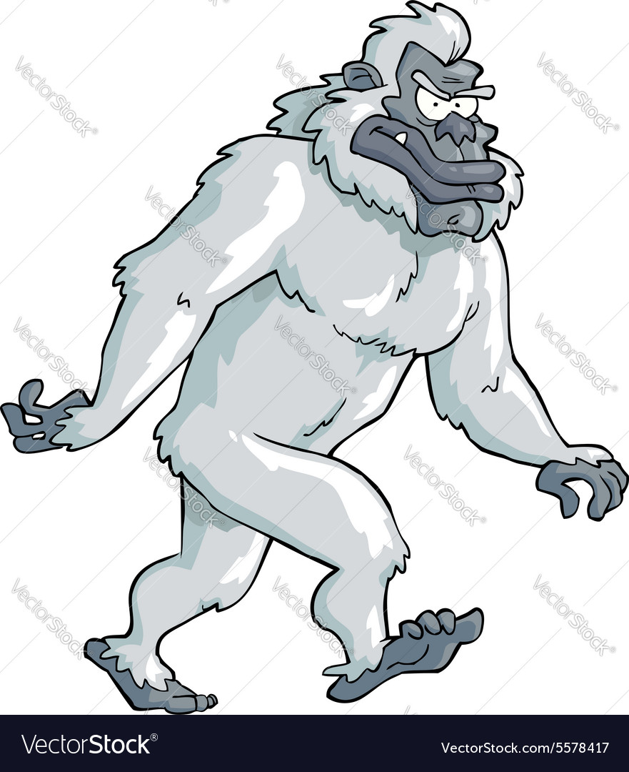 White Bigfoot Royalty Free Vector Image - Vectorstock