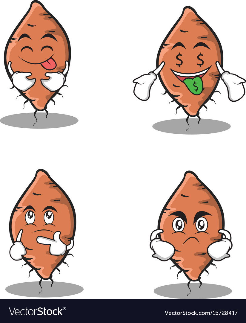 Yam Cartoon Character Set