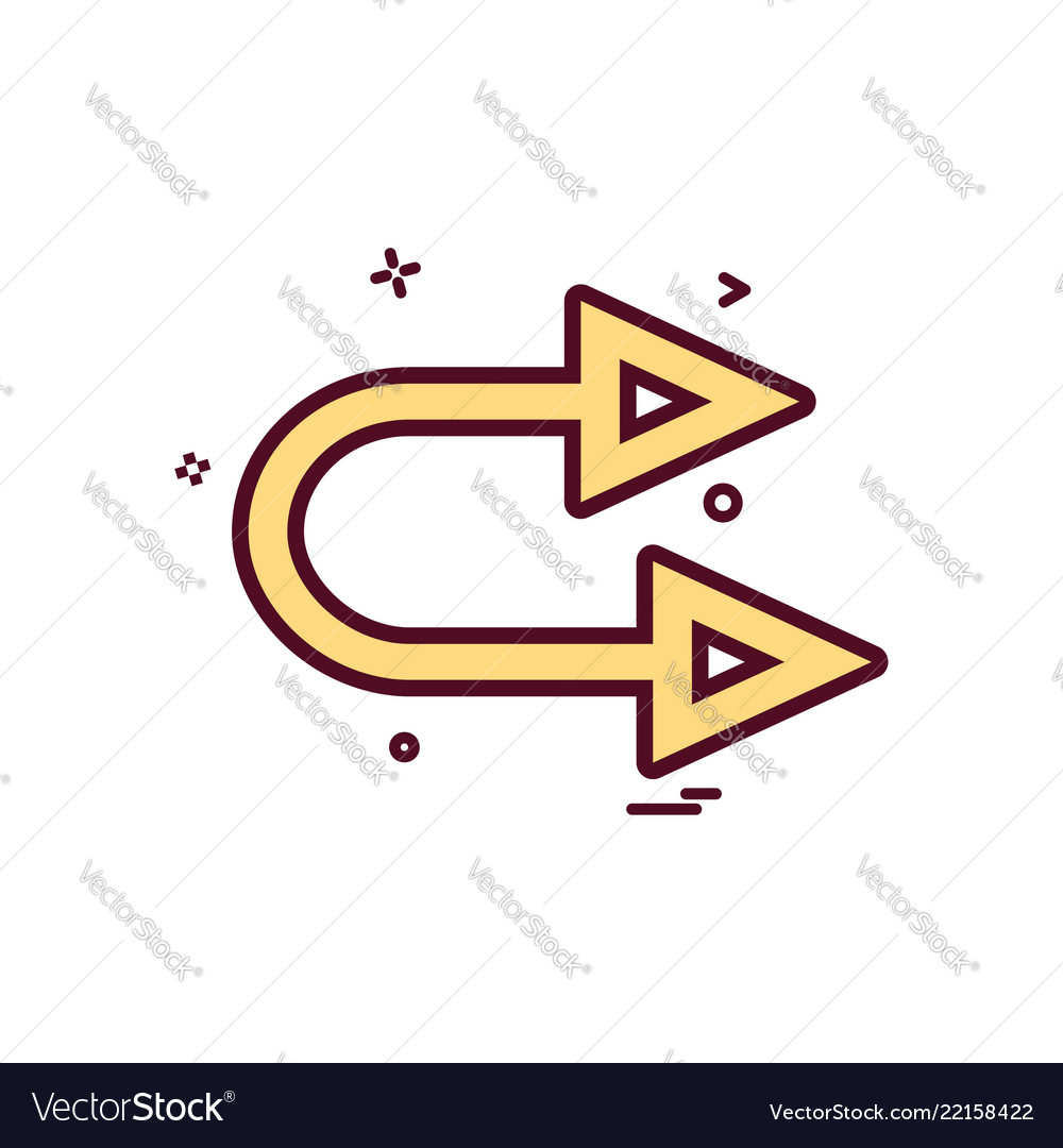 Arrow right same two way icon design vector image Arrow right same two way icon design