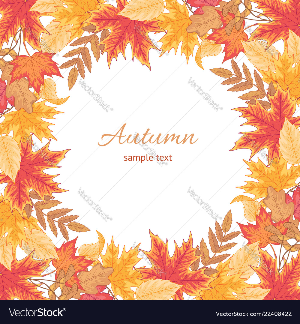 Autumn round frame Royalty Free Vector Image - VectorStock