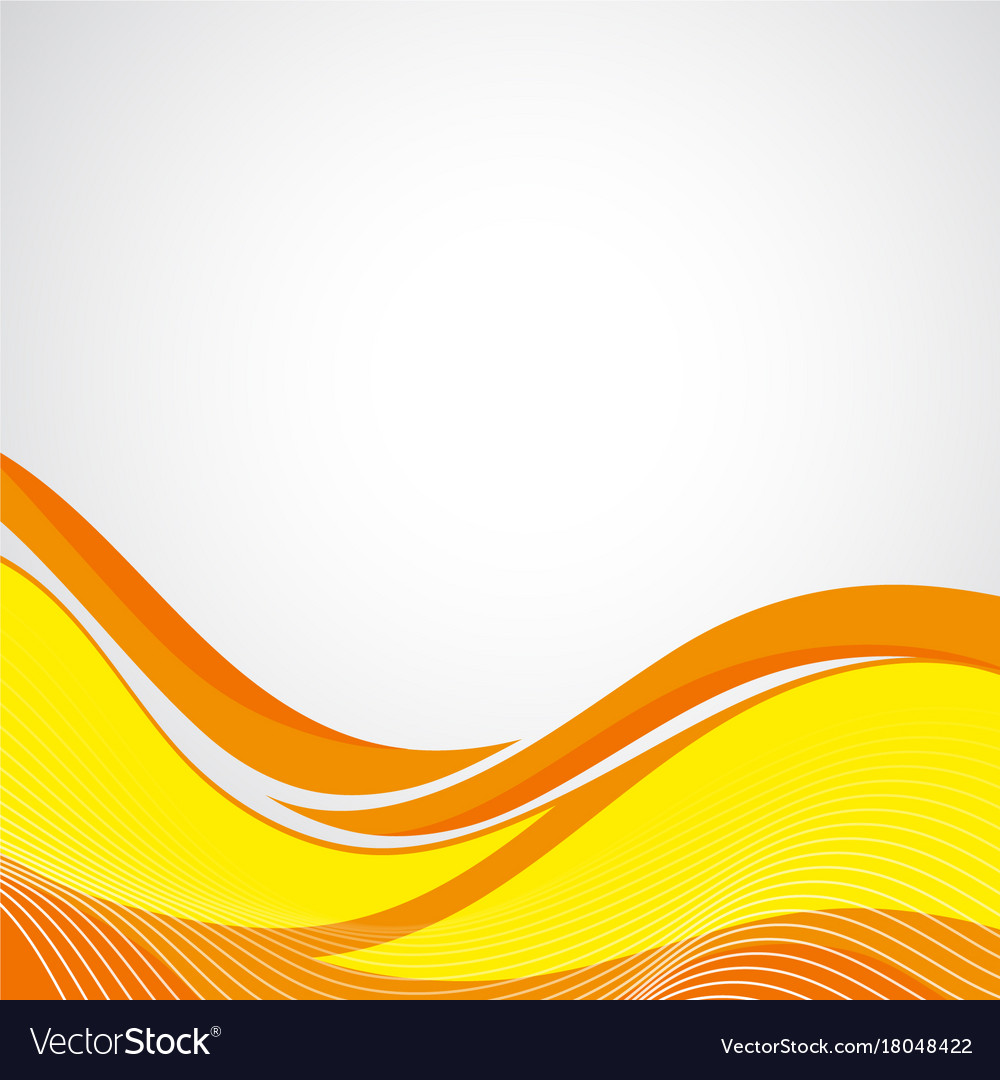 Background design with wavy orange lines Vector Image