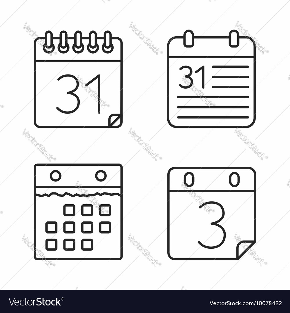 Calendar line icons Royalty Free Vector Image - VectorStock