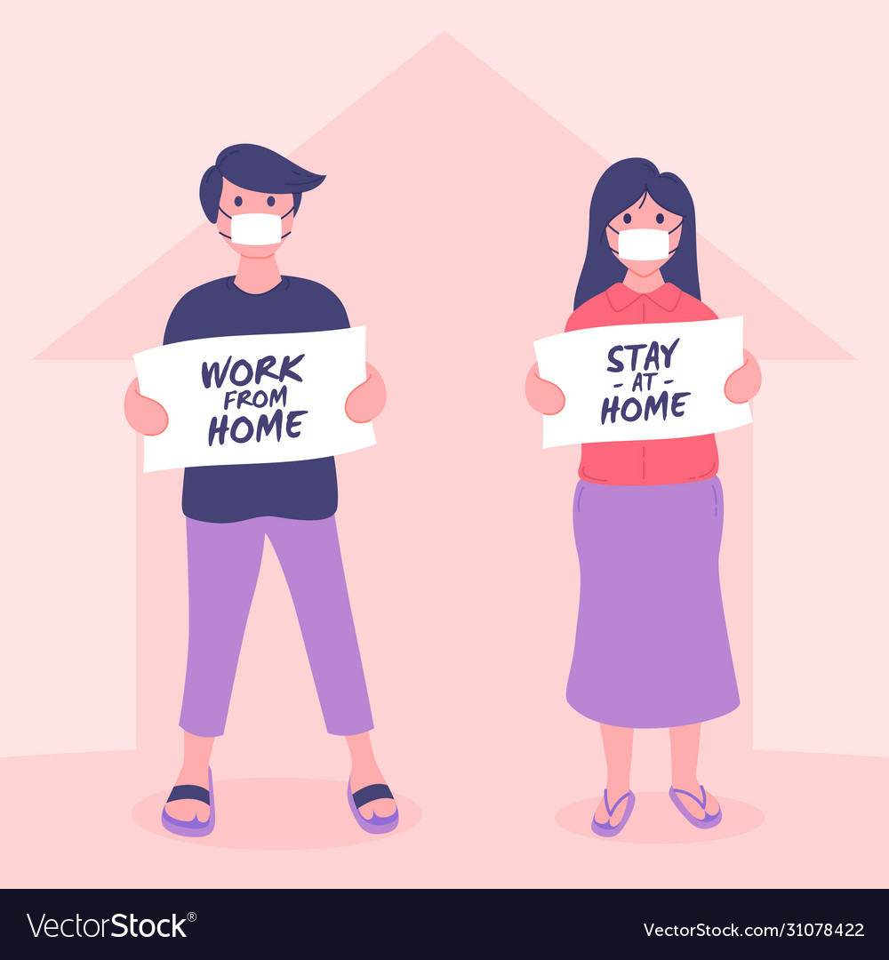 campaign-to-stay-at-home-and-work-from-royalty-free-vector