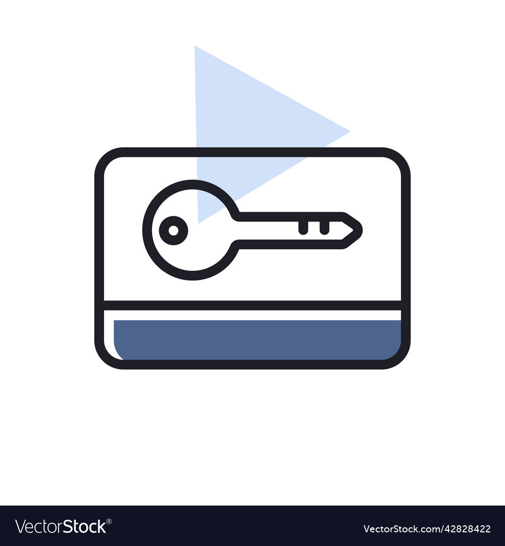 Card key flat isolated icon graph symbol