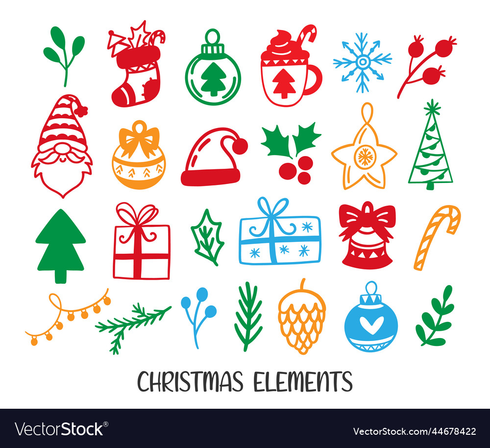 Christmas Doodle Icons - Winter Holiday