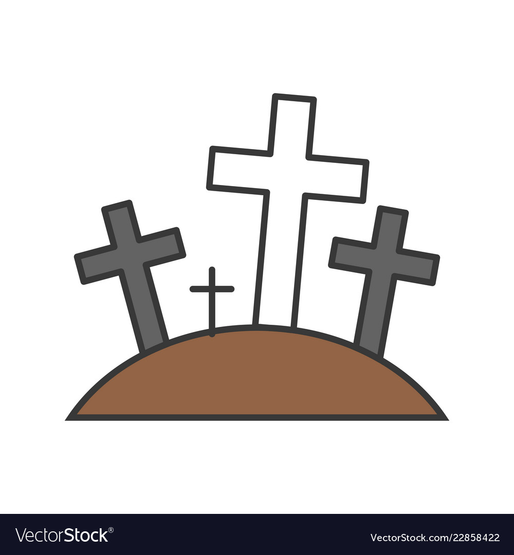 Graveyard halloween related icon filled outline