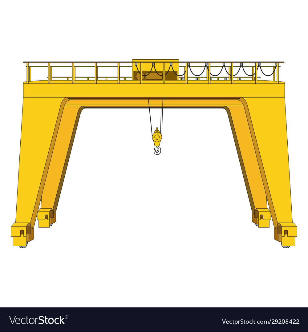 Overhead gantry cranes components Royalty Free Vector Image
