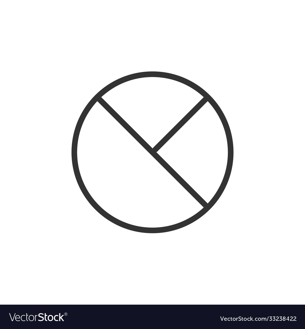 Pie chart icon with line style vector image Pie chart icon with line style