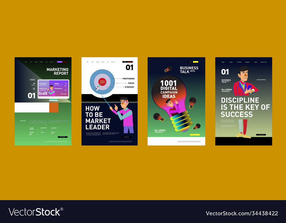 Presentation and website interface layout design Vector Image Presentation and website interface layout design