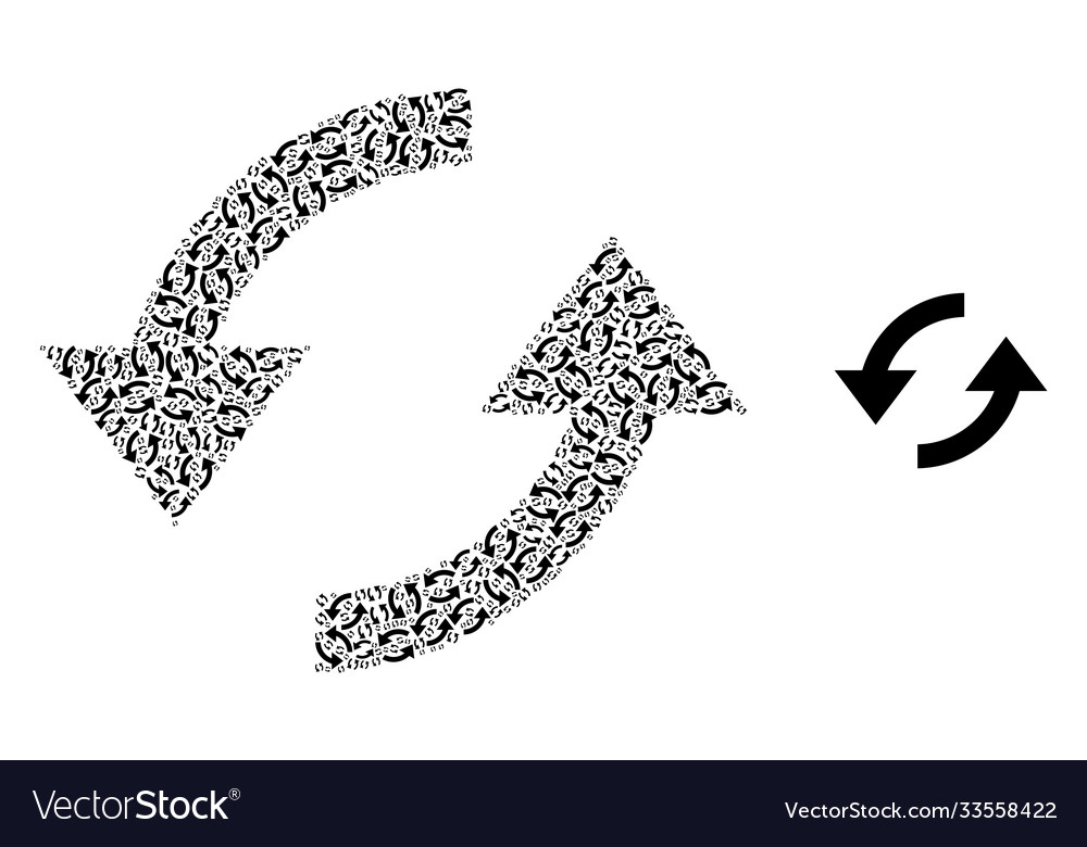 Refresh arrows fractal composition self icons vector image Refresh arrows fractal composition self icons