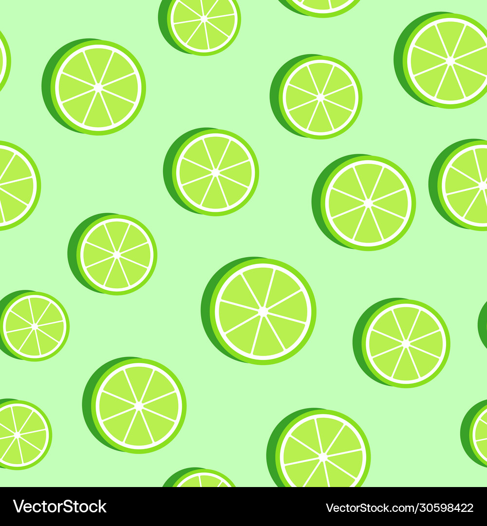 Seamless pattern with lime slices Royalty Free Vector Image