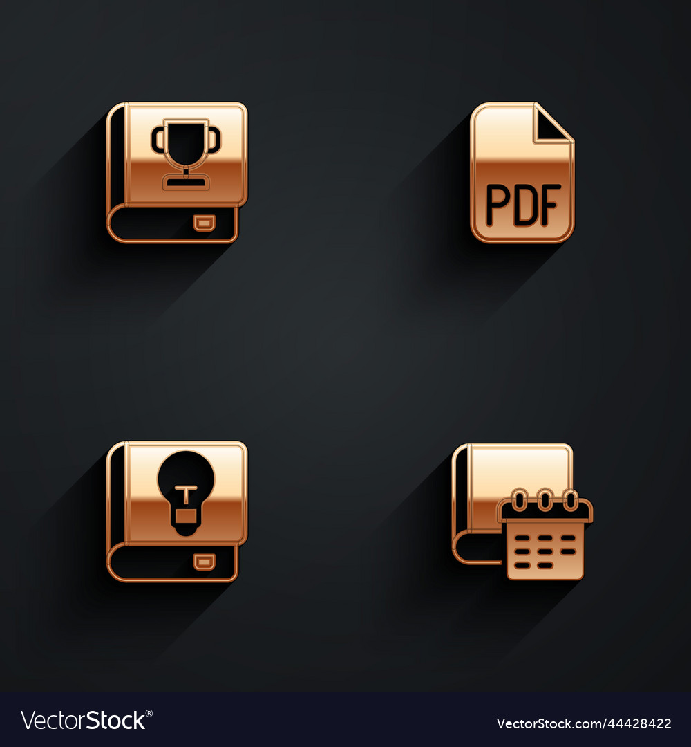 Set book pdf file document user manual and daily vector image Set book pdf file document user manual and daily