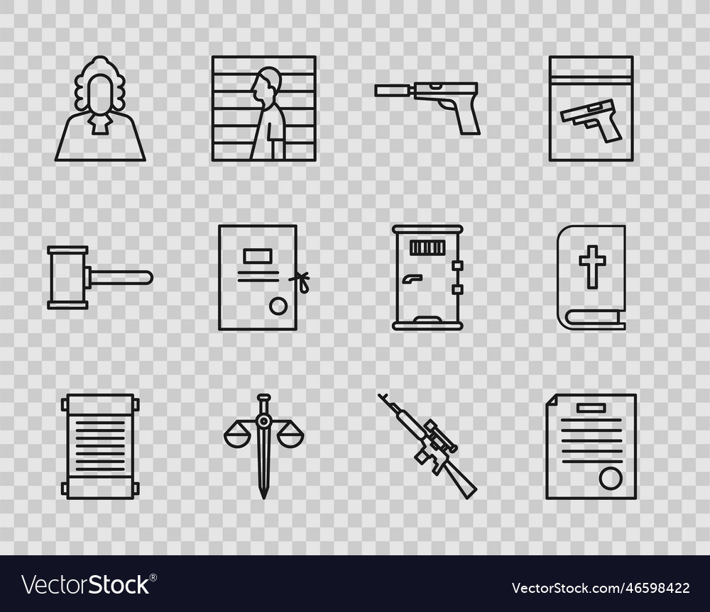 Set line decree paper parchment scroll vector image Set line decree paper parchment scroll