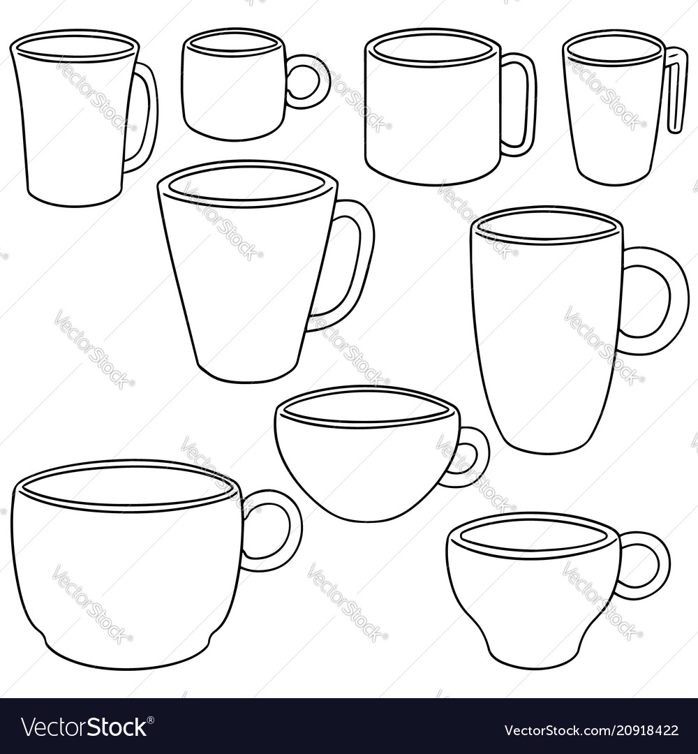 Set of beverage cup Royalty Free Vector Image - VectorStock