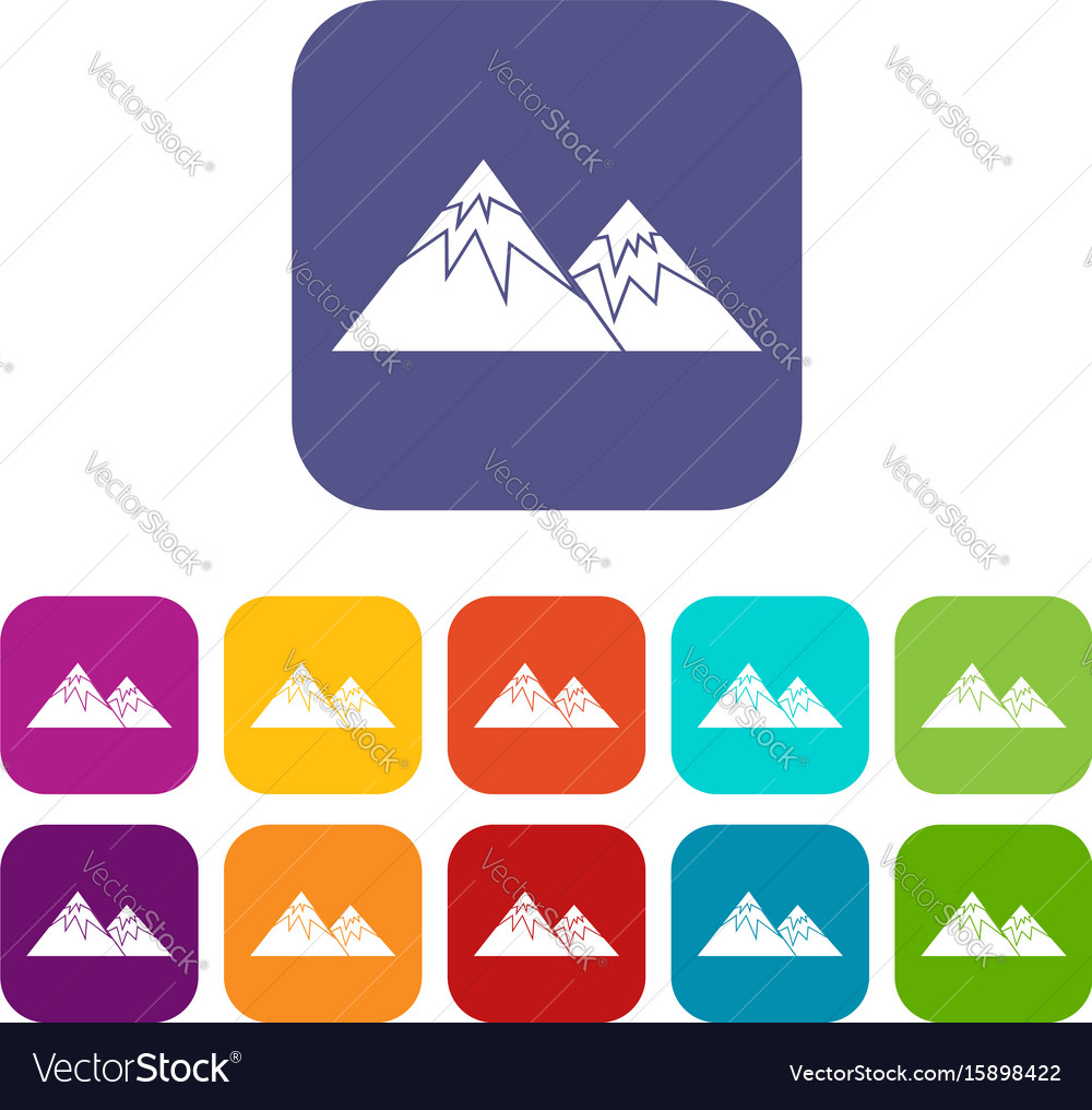 Swiss alps icons set