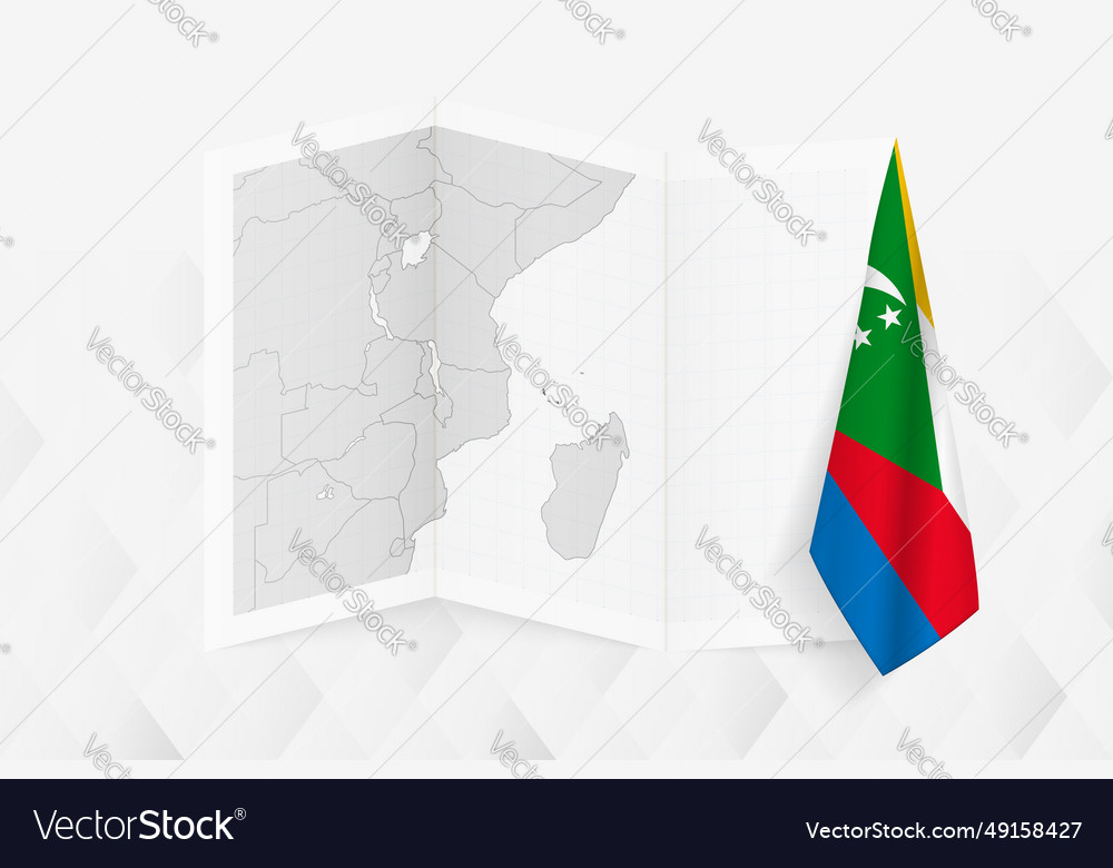 A grayscale map of comoros with hanging