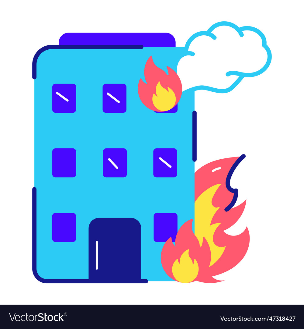 Burning Building Royalty Free Vector Image Vectorstock Burning Building Royalty Free Vector Image Vectorstock
