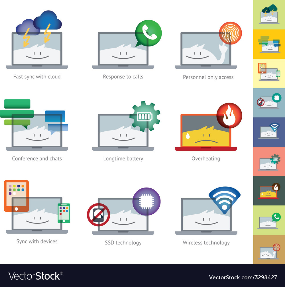 Clean icons set for web design and application