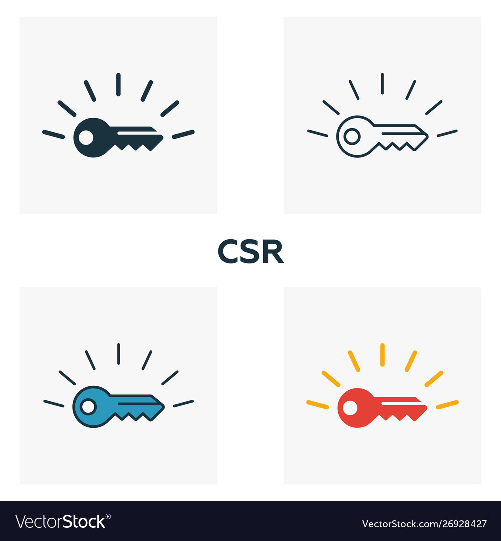 Csr icon set four elements in different styles