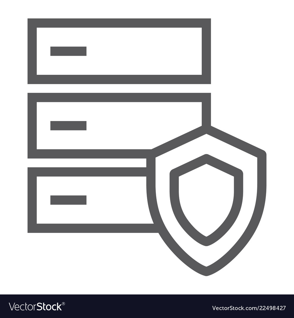 Database protection line icon server and security