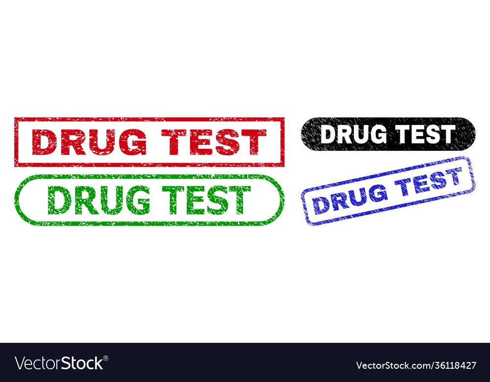 Drug test rectangle stamps with unclean surface