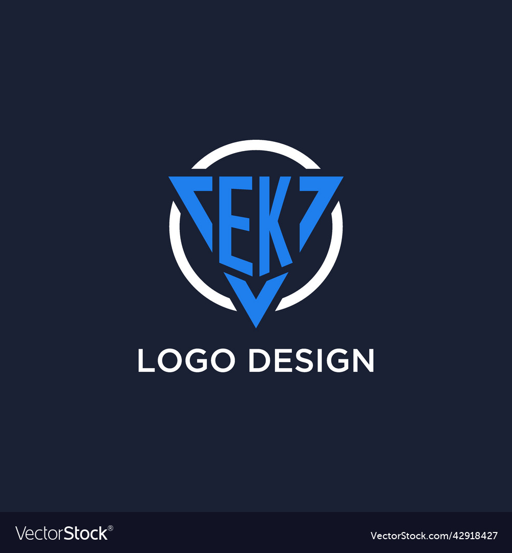 Ek monogram logo with triangle shape and circle