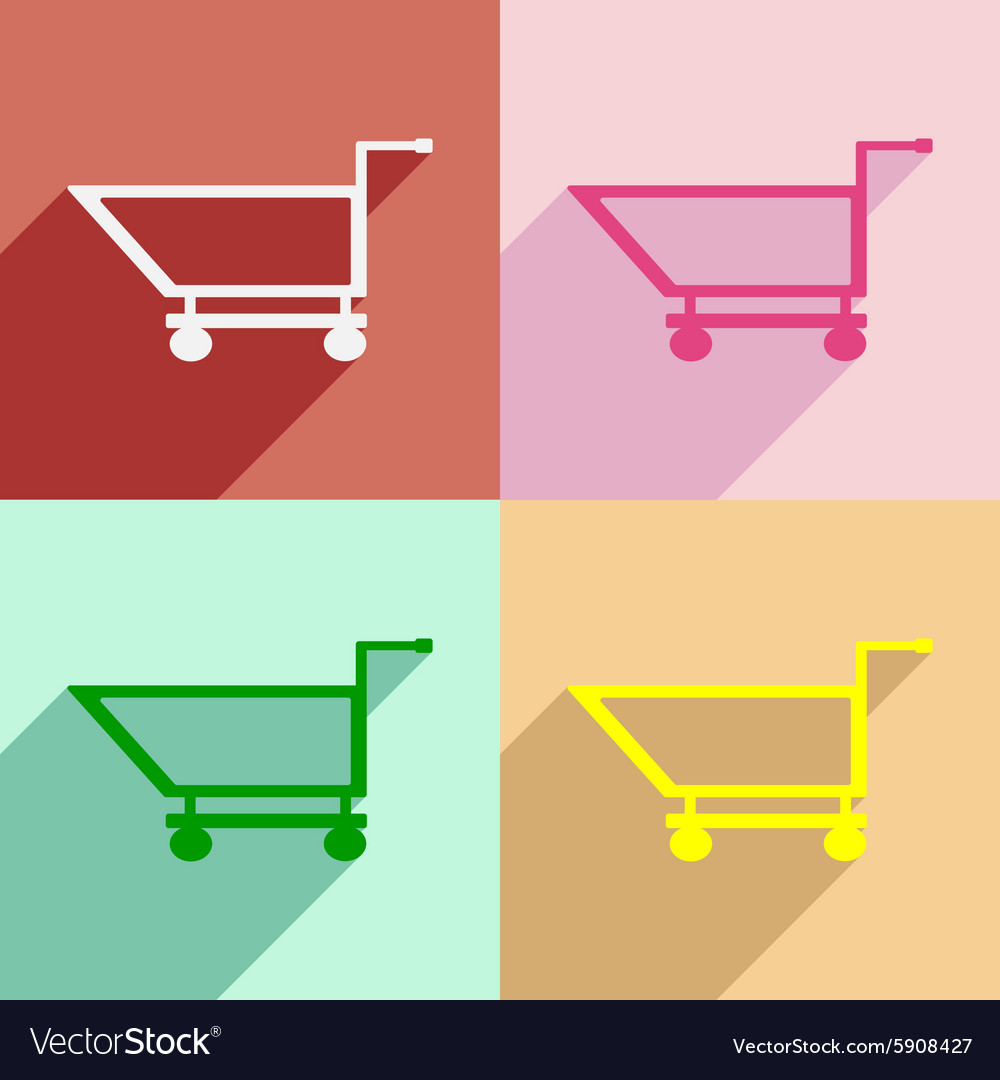 Flat with shadow concept and mobile application