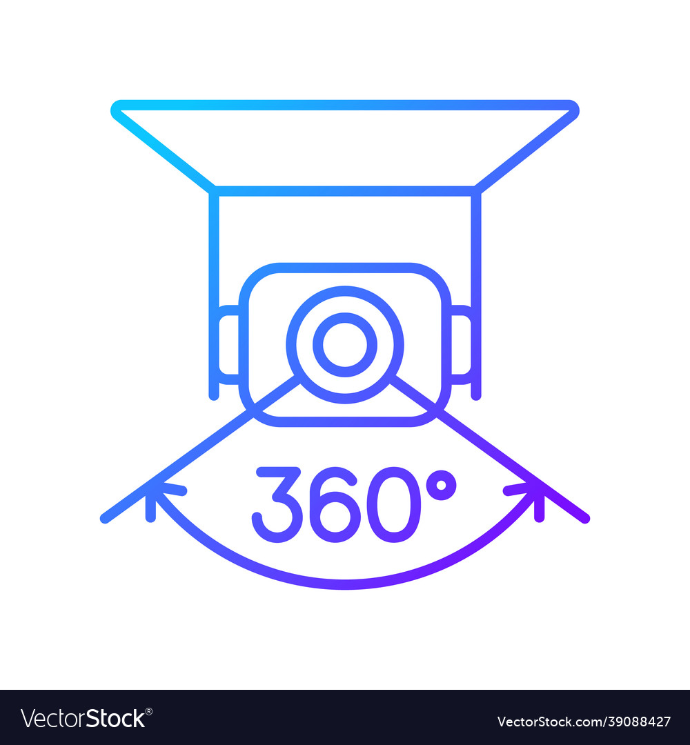 Full camera rotation gradient linear manual label vector image Full camera rotation gradient linear manual label