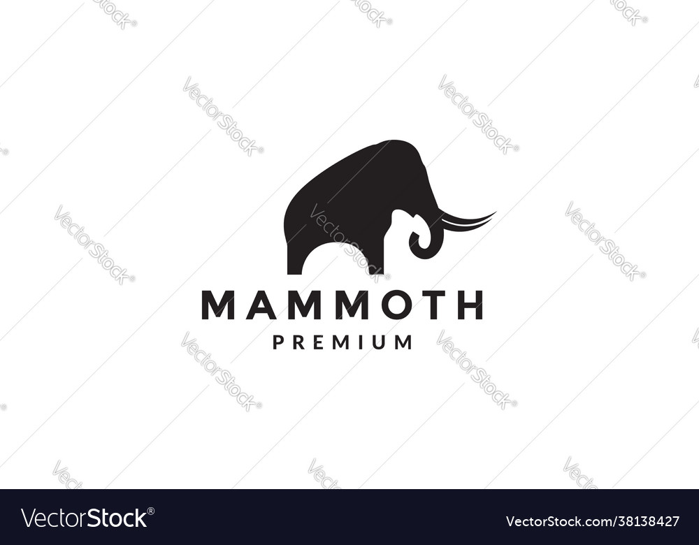 Geometric shape mammoth elephant logo icon design