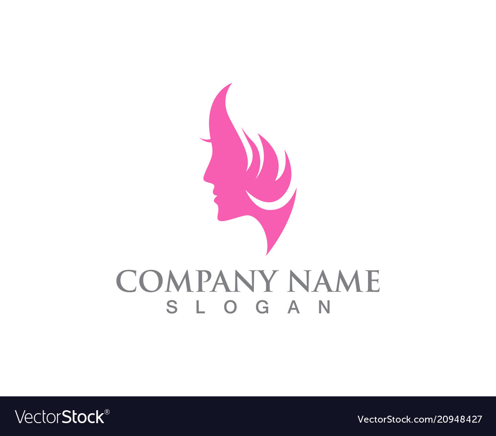 Hair woman and face logo and symbols Royalty Free Vector