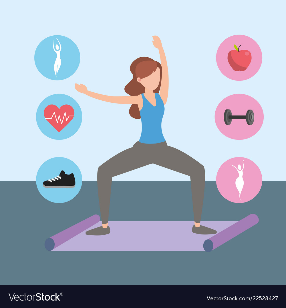 Health fitness cartoon Royalty Free Vector Image