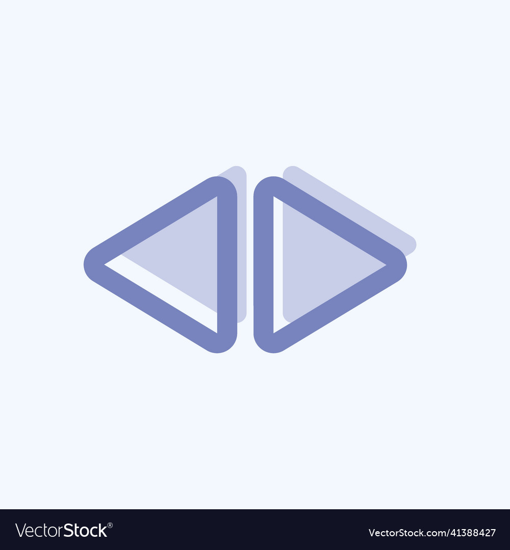 Icon scroll horizontal - two tone stylesimple vector image Icon scroll horizontal - two tone stylesimple
