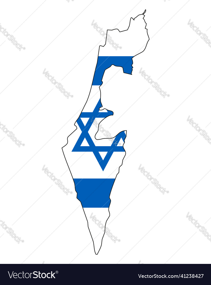 Israel country map with flag and shadow effect presentation Stock