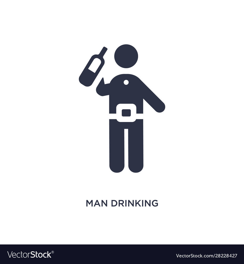 Man drinking icon on white background simple vector image Man drinking icon on white background simple