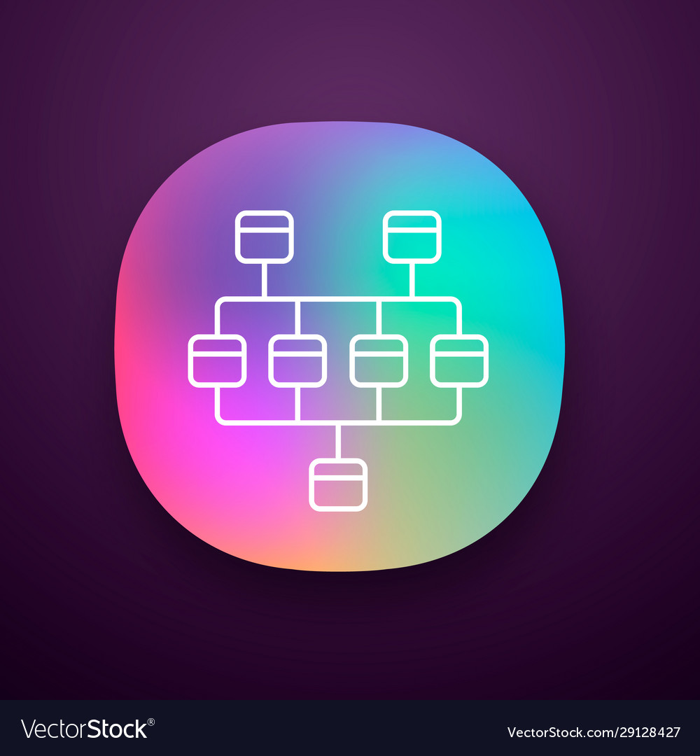 Network diagram app icon cluster vector image Network diagram app icon cluster