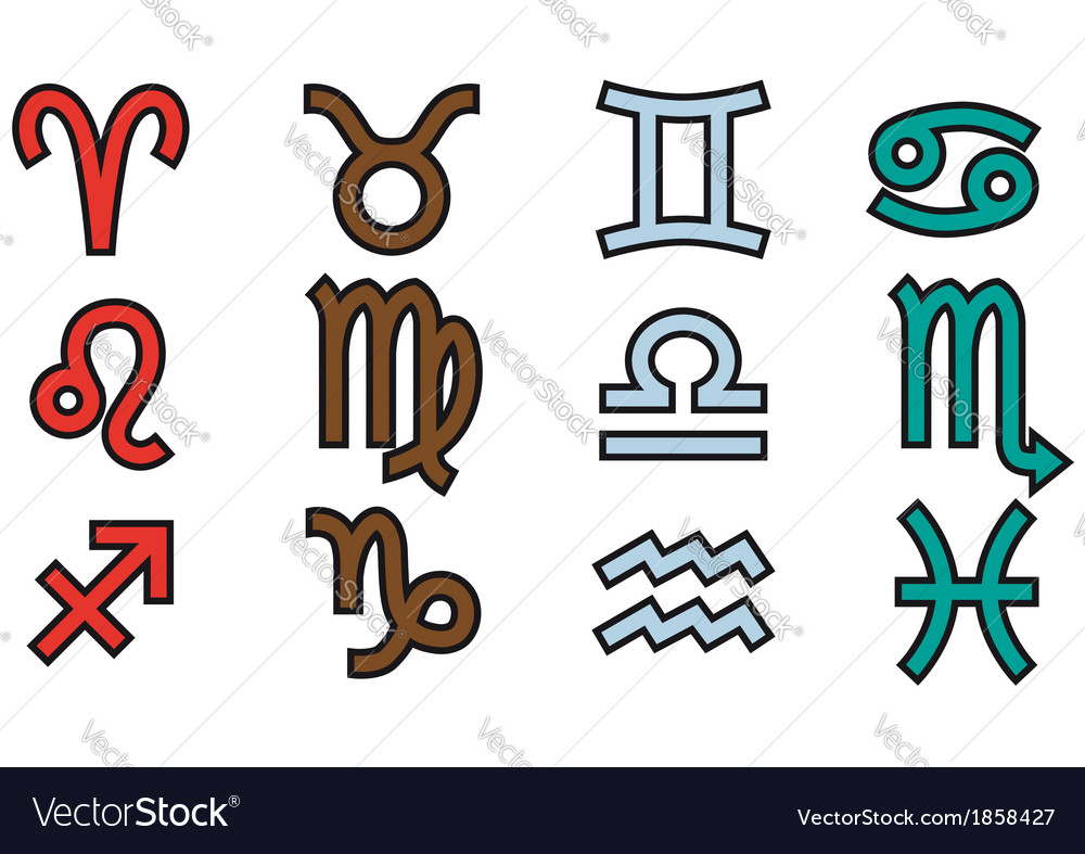 Symbols of zodiak Royalty Free Vector Image - VectorStock