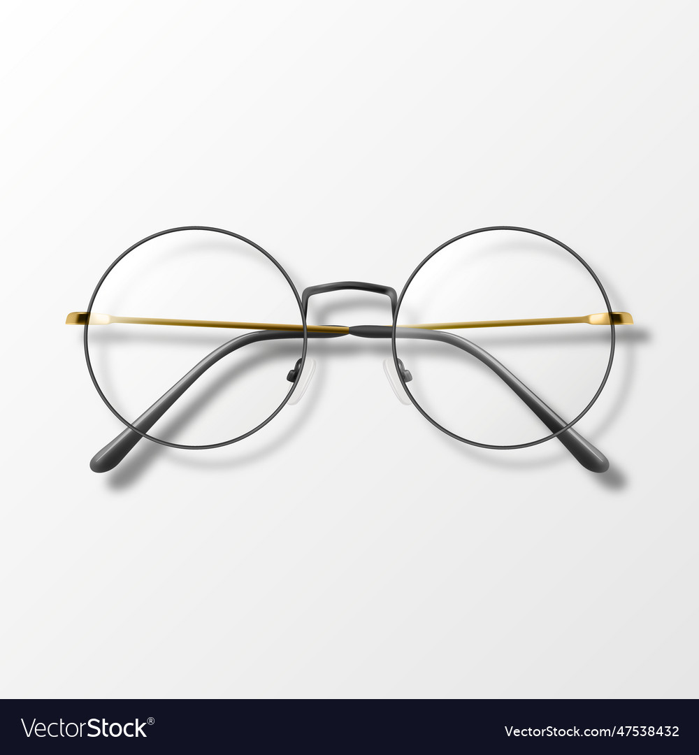 3d Realistic Black Round Frame Glasses Royalty Free Vector 5426