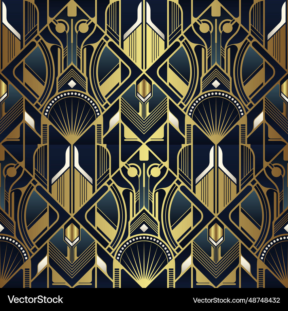 Abstract art deco seamless pattern Royalty Free Vector Image