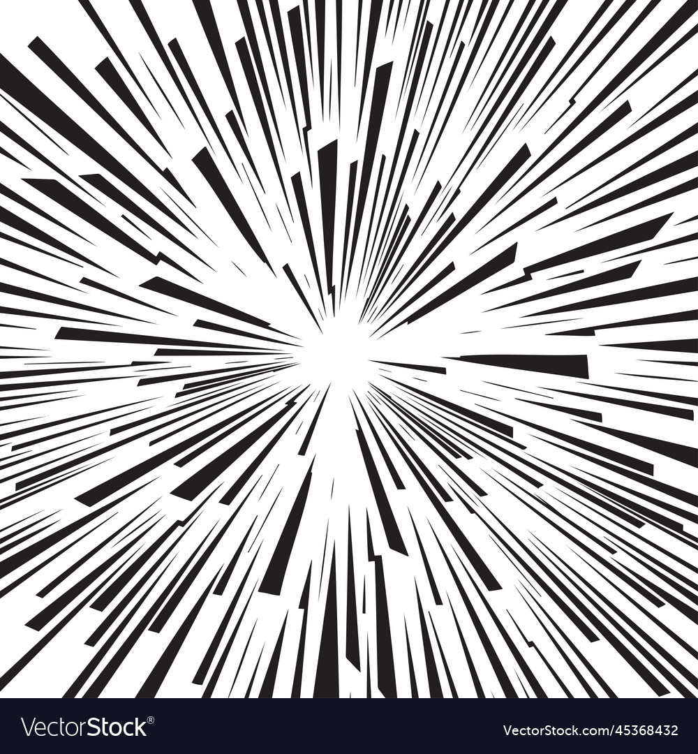 Abstract explosion black perspective lines vector image Abstract explosion black perspective lines