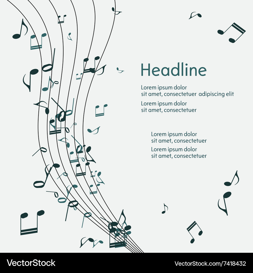 Abstract music background with notes Royalty Free Vector